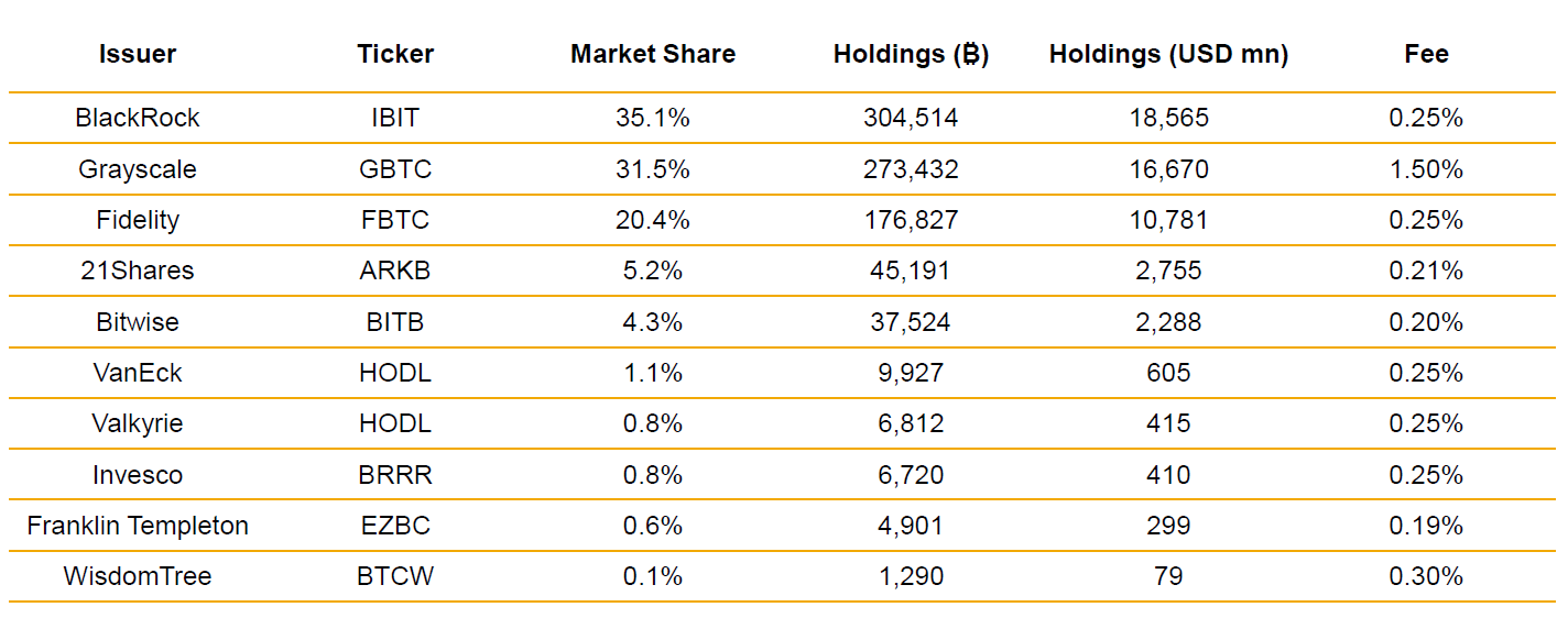 مروری بر ETF اسپات بیت‌کوین، 06/30/2024